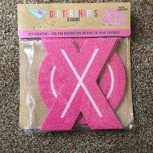 6 Glitter Shapes Valentine's XO (NEW)